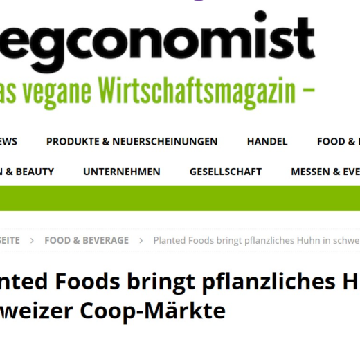 Planted Foods lance le poulet végétal sur les marchés suisses de Coop